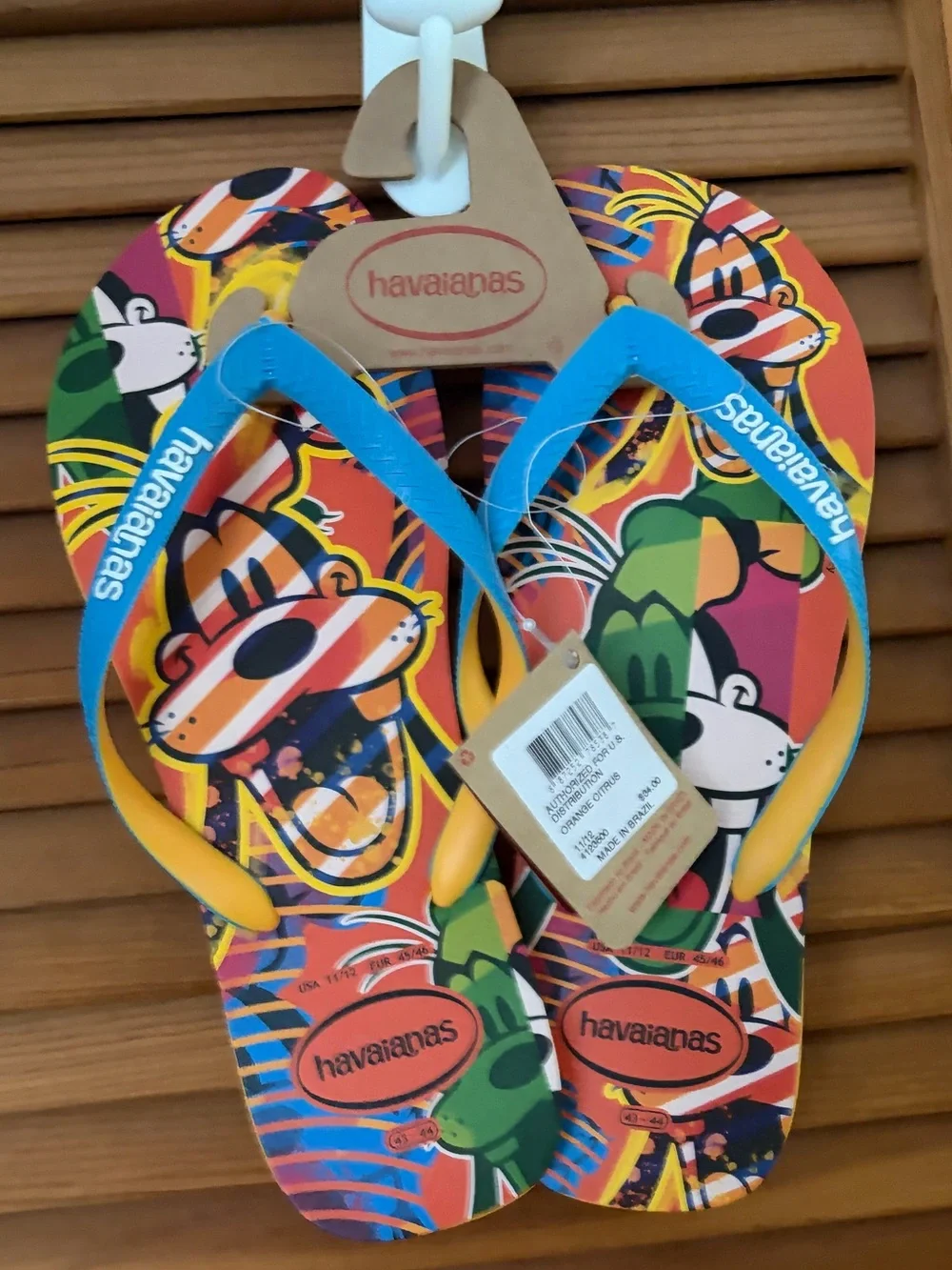 Havaianas men’s Disney goofy slides/flip flops multicolor size 11/12 NWT